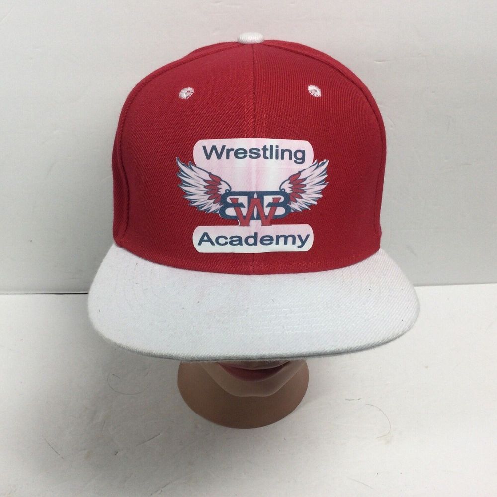 Vintage BWB Wrestling Academy hat red white SnapBack Trucker Baseball‎ Cap
